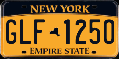 NY license plate GLF1250