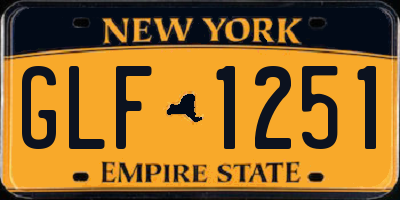 NY license plate GLF1251