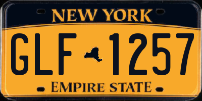 NY license plate GLF1257