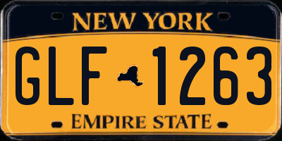 NY license plate GLF1263