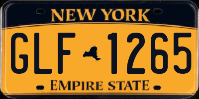 NY license plate GLF1265