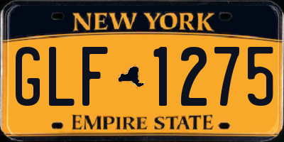 NY license plate GLF1275