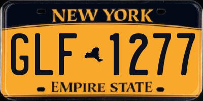 NY license plate GLF1277