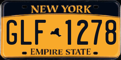 NY license plate GLF1278