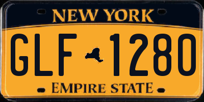 NY license plate GLF1280