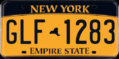 NY license plate GLF1283