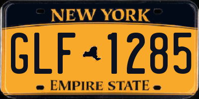 NY license plate GLF1285