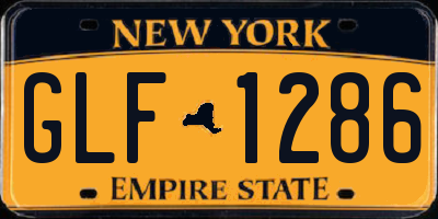 NY license plate GLF1286
