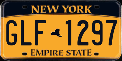 NY license plate GLF1297