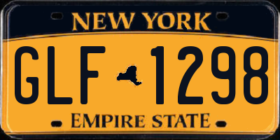 NY license plate GLF1298
