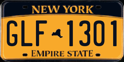 NY license plate GLF1301