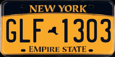 NY license plate GLF1303