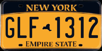 NY license plate GLF1312