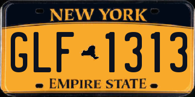 NY license plate GLF1313
