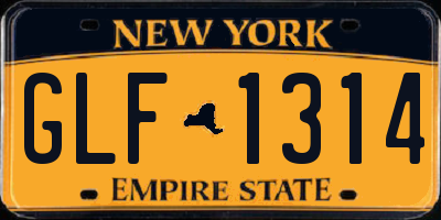NY license plate GLF1314