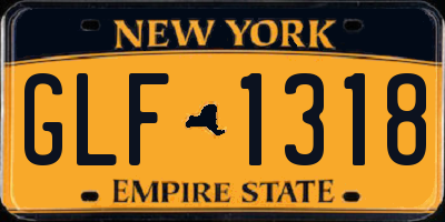 NY license plate GLF1318