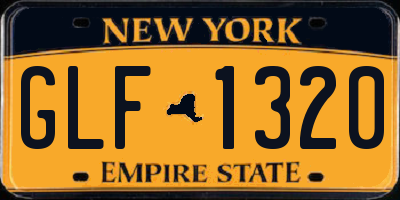 NY license plate GLF1320