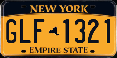 NY license plate GLF1321