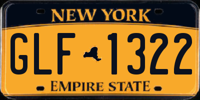 NY license plate GLF1322