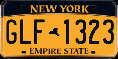 NY license plate GLF1323