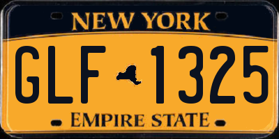 NY license plate GLF1325