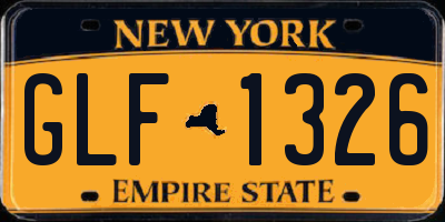 NY license plate GLF1326