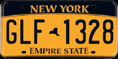 NY license plate GLF1328