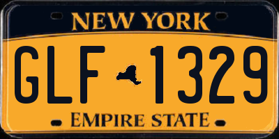 NY license plate GLF1329