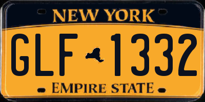 NY license plate GLF1332