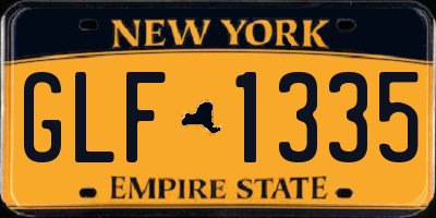NY license plate GLF1335