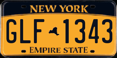 NY license plate GLF1343
