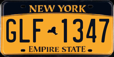 NY license plate GLF1347