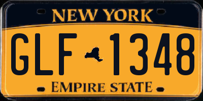 NY license plate GLF1348