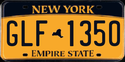 NY license plate GLF1350