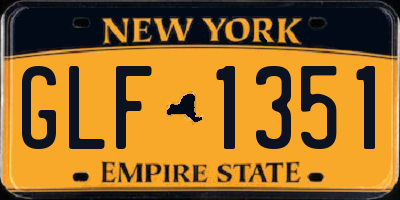 NY license plate GLF1351