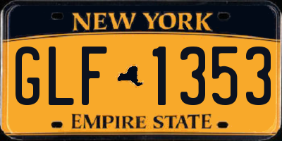 NY license plate GLF1353