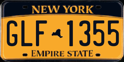 NY license plate GLF1355