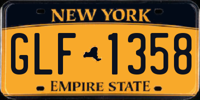 NY license plate GLF1358