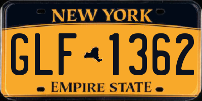NY license plate GLF1362