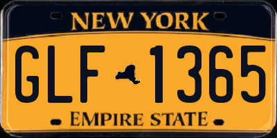 NY license plate GLF1365