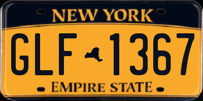 NY license plate GLF1367