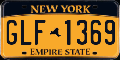 NY license plate GLF1369