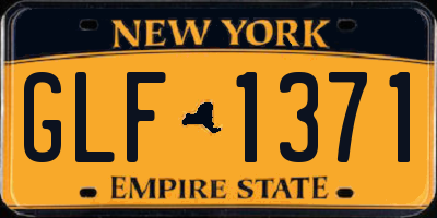NY license plate GLF1371