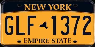 NY license plate GLF1372