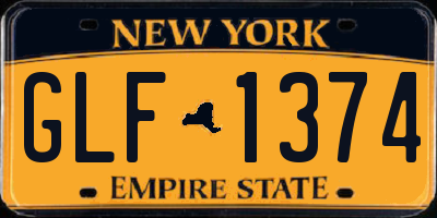 NY license plate GLF1374