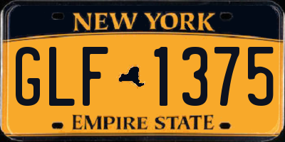 NY license plate GLF1375