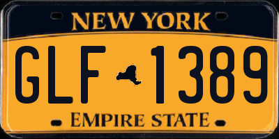 NY license plate GLF1389