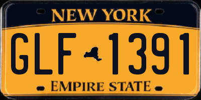 NY license plate GLF1391