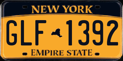 NY license plate GLF1392