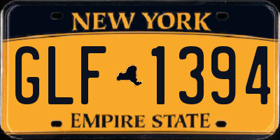 NY license plate GLF1394